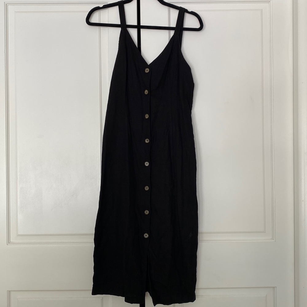 BP Black Linen Button Dress Size XSmall